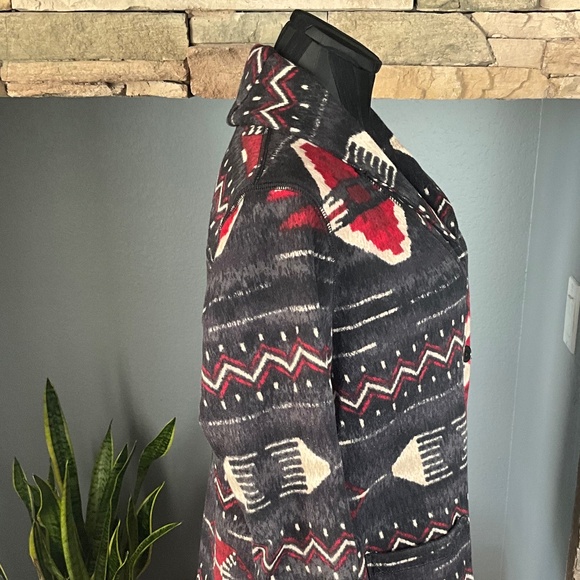 Lauren Ralph Lauren Cowgirl Western Fleece Jacket Cardigan Sweater Soft Black L - Picture 5 of 7